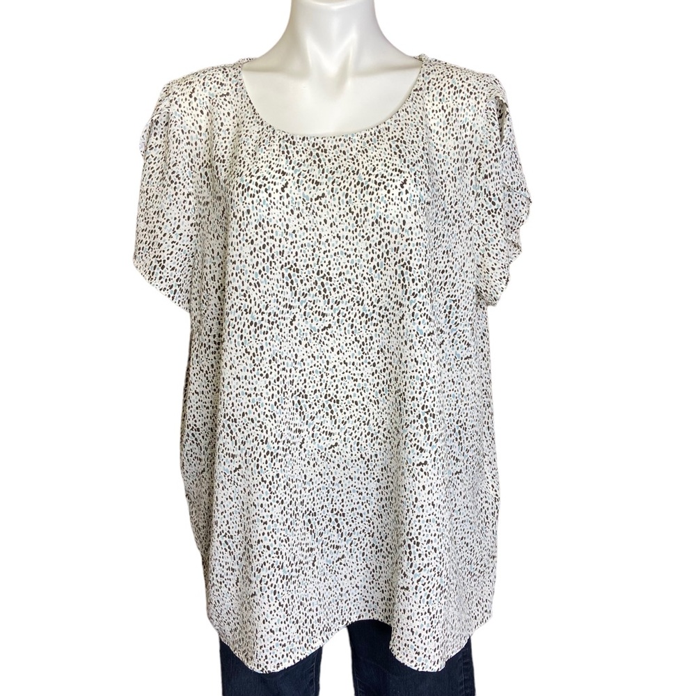 SOYACONCEPT Spotted Pattern Short Sleeve Blouse Top XXL